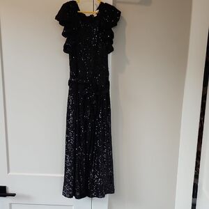 GB Girls Shimmering Black Sequin Jumpsuit